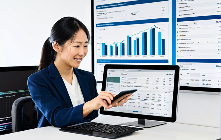 전산세무회계 직무에서 필요한 소프트웨어 - **Prompt 1: The Freedom of Cloud Accounting**
    A professional Japanese woman in her early 30s, dr...