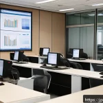 전산세무회계 업무와 관련된 실수 피하기 - An office scene focused on a group of Japanese accountants diligently performing double data entry c...